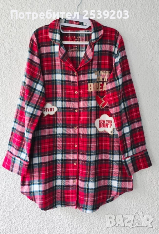 Дамска карирана риза-туника размер 38-40