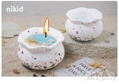 3D Купичка с къдрички купа саксия кашпа бурканче буркан ваза силиконов молд форма гипс смола декор , снимка 6 - Форми - 44188802