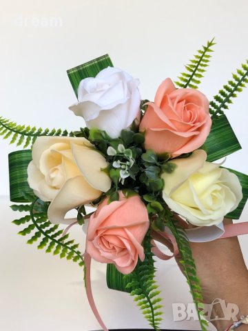 Букет от ароматни сапунени рози, снимка 4 - Подаръци за жени - 41972415