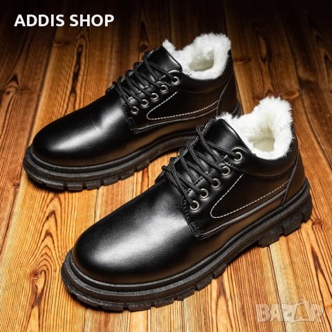 Мъжки зимни ежедневни обувки в стил Martin Boots ®, Британски стил, 2цвята - 023, снимка 8 - Ежедневни обувки - 39177255
