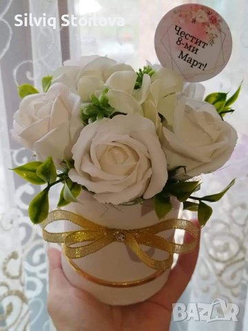 Нежни букети със сапунени цветя , снимка 11 - Подаръци за жени - 39644069
