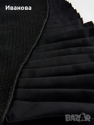 REZERVED Черна пола с плисирани краища, снимка 6 - Поли - 49607445