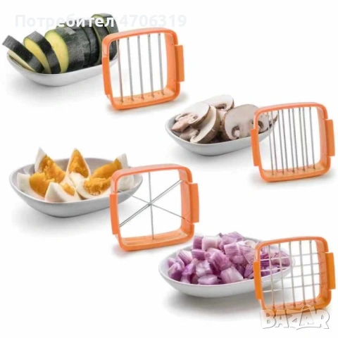 Кухненско мултифункционално ренде за плодове и зеленчуци 5в1Genius Nicer Dicer, снимка 4 - Аксесоари за кухня - 53097567