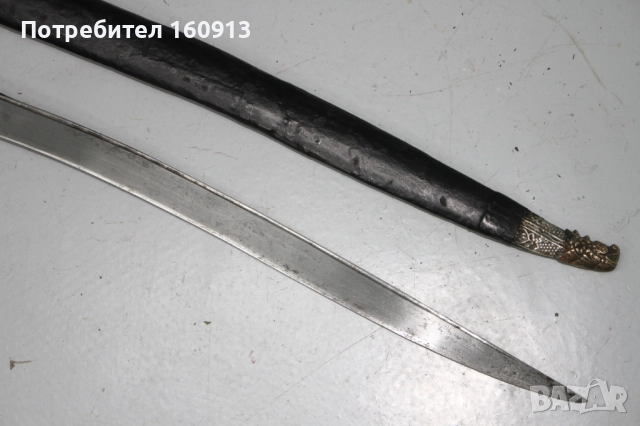 Стар османски балкански сребърен ятаган. Сребърна дръжка., снимка 4 - Антикварни и старинни предмети - 51444316