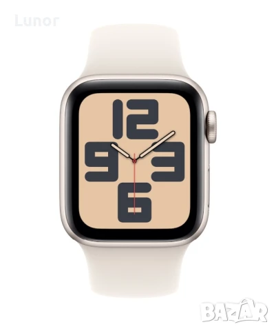 Apple Watch SE (2024), GPS, 40 мм, Starlight, спортна каишка S/M., снимка 2 - Смарт гривни - 51065641