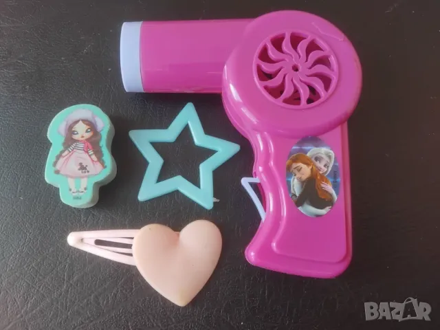 Комплект за момиченце -сешоар за кукли, фиба , шаблон звезда, гумичка