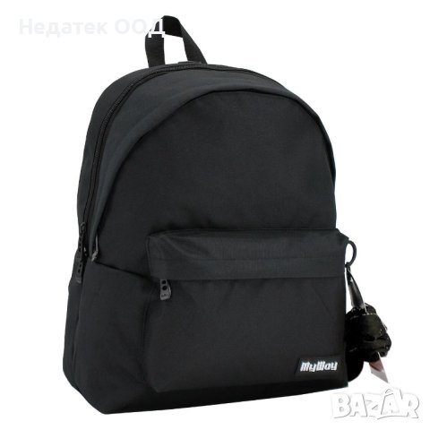 Ученическа раница, My Way, Подсилен гръб, Подарък бандана, Черна