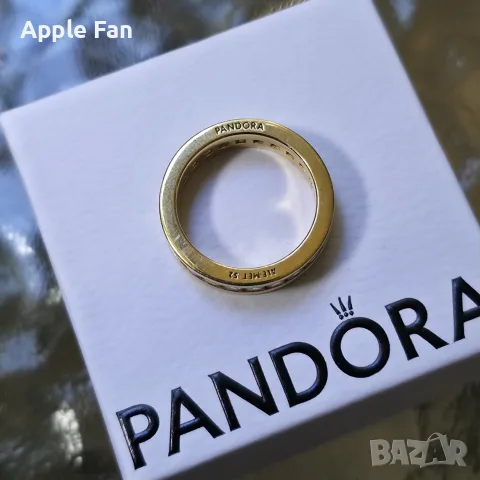 Пръстен Pandora Eternity Channel с 14К златно покритие, снимка 3 - Пръстени - 55778586