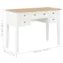 vidaXL Писалище, бяло, 109,5x45x77,5 см, дърво, снимка 7