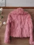 Розово късо палтенце естествен косъм , снимка 10