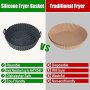 Нови 2 броя Силиконови подложки за многократна употреба за въздушен фритюрник/7,5 инча, снимка 6