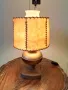 немска настолна лампа с плафон от естествена кожа     15/4, снимка 1