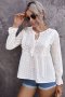 Дамска памучна блуза с дълъг ръкав в бяло, снимка 3