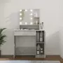 vidaXL Тоалетка с LED, бетонно сива, 86,5x35x136 см, снимка 2