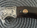 Сгъваем нож  с острие имитиращо дамаска стомана 90х200, снимка 3