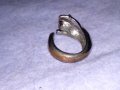 СТАР МЕДЕН НИКЕЛИРАН ФИГУРАЛЕН ВИНТИДЖ АРТ ПРЪСТЕН КОТЕ 38736, снимка 11