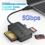 USB 3.0, FEMORO четец за карти с памет 4 в 1, едновременно четене, SD, Micro SD, TF, MS CF, Compact , снимка 3