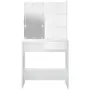 vidaXL Тоалетка с LED, бяла, 74,5x40x141 см, снимка 8