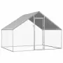 vidaXL Птичарник на открито, 2,75x2x1,92 м, поцинкована стомана, снимка 1
