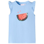 Детска тениска с ръкави волани, светлосиньо, 116（SKU:10631, снимка 1 - Детски тениски и потници - 44706498