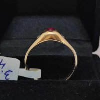 Златен пръстен  Рубин-3,90гр/14кр, снимка 4 - Пръстени - 42733133