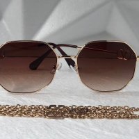 Valentino дамски слънчеви очила Осмоъгълник с верижка синджир, снимка 9 - Слънчеви и диоптрични очила - 41626704