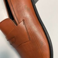  Мъжки кожени официални обувки - Светлокафяви - 44, снимка 3 - Официални обувки - 41595247