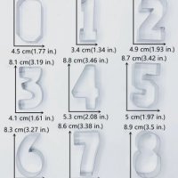 0-9 едри числа цифри метални резци форми сладки тесто бисквитки, снимка 2 - Форми - 35849470