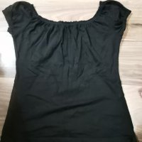 Дамска черна блуза, снимка 2 - Тениски - 35857660
