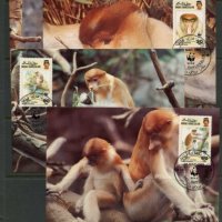 Бруней Дарусалам 1991 - 4 броя Карти Максимум - WWF, снимка 1 - Филателия - 38842746