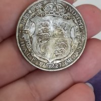 1/2 крона 1927 г сребро Великобритания

, снимка 1 - Нумизматика и бонистика - 41597431