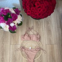 Нов телесно розов бански костюм сет от две части S размер , снимка 5 - Бански костюми - 41210780