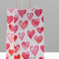 Сърца Свети Валентин картонена хартиена подаръчна чанта торба торбичка за подарък, снимка 1 - Други - 41926620