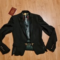 ANNA BIAGINI оригинално черно сако със златни орнаменти , снимка 14 - Сака - 34787356