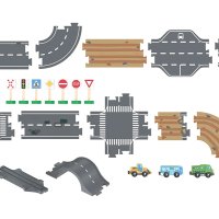 НОВИ! Дървена писта 4м с 3 дървени коли Строителна площадка, снимка 2 - Коли, камиони, мотори, писти - 42673276