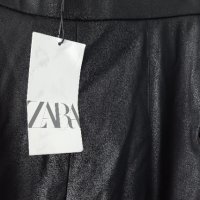 Кожен панталон ZARA S нов с етикет.с ципове на крачолите , снимка 5 - Панталони - 35955585