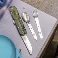 Джобен нож с прибори за хранене 7в1 преносим комплект кальо за колан, снимка 3 - Ножове - 41770524