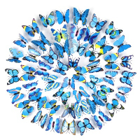 12 микс малки цветни едноцветни пеперуди pvc за украса декорация, снимка 5 - Други - 33551041