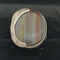 Красив сребърен маркиран пръстен #ДЛ, снимка 1 - Пръстени - 44321306