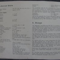 RFT BG23 - 2 Лампов Магнетофон 1961год. Книжка с инструкции и ТТД, снимка 3 - Радиокасетофони, транзистори - 40810206
