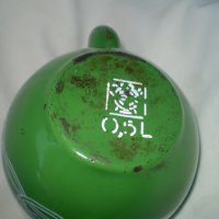 стар малък ЗЕЛЕН емайлиран чайник  05L, снимка 6 - Други ценни предмети - 44390536