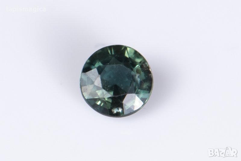 Синьо зелен сапфир 0.35ct 3.8mm нагряван кръгла шлифовка, снимка 1