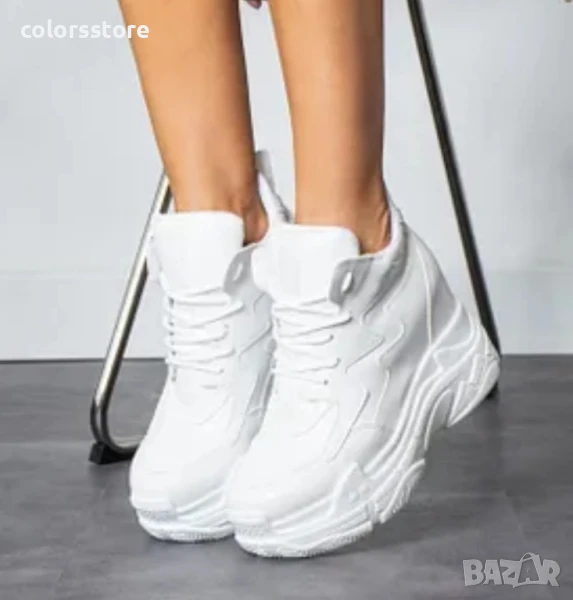 Кецове на платформа - бяла кожа - PA100-1 , снимка 1