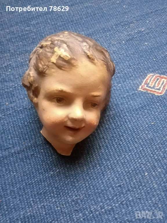 ДЕКОРАТИВНА ГЛАВИЧКА НА АНГЕЛ - РЪЧНА ИЗРАБОТКА 30-ТЕ ГОДИНИ, снимка 1