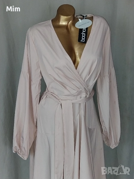 boohoo 44 Рокля с дълъг ръкав в цвят шампанско , снимка 1