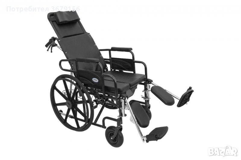 Инвалидна количка с подбедрици, падащ гръб и тоалетна, снимка 1