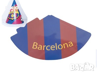 FCB ФК Барселона футболен отбор шампионска лига картонена Голяма парти шапки шапка рожден ден, снимка 1
