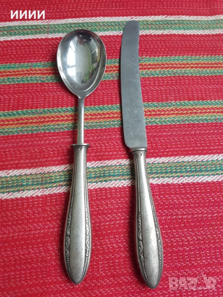 Посребрени нож лъжица WMF, снимка 1