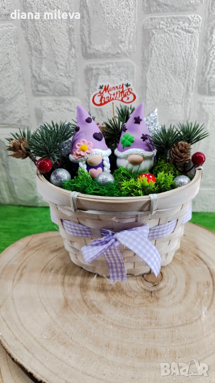 Коледна аранжировка с гномчета!, снимка 1