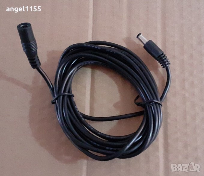 Оригинален DC удължител захранващ кабел 3метра подходящ за всички IP камери за видеонаблюдение, снимка 1